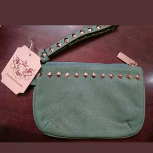 Clutch Teal with Gold Studded Trim and Strap